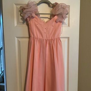 Basic pink little girl’s long flower girl dress Size 7